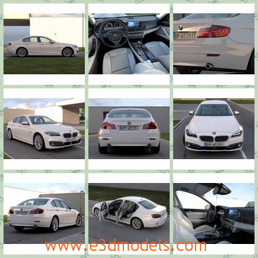 3d model the white car of BMW - THis is a 3d model of the white car of BMW,which was made for use especially inside difficult scenes as shown on preview renders.