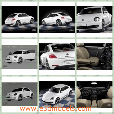 3d model the white car of Volkswagen - This is a 3d model of the white car of Volkswagen,which is modern and compact.The model is rigged and the car is made in Germany in 2013.