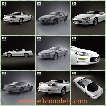 3d model the white Chevrolet car - This is a 3d model of the white Chevrolet car,which is made with two doors.