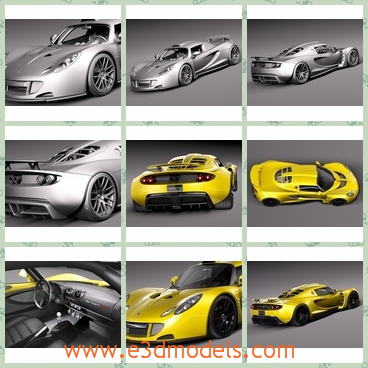 3d model the yellow sports car - This is a 3d model of the yellow sports car,which has two seats and the body is near the ground than other cars.