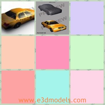 3d model the yellow taxi - This is a 3d model of the yellow taxi,which is common in life.The car is made with good quality and very popular.