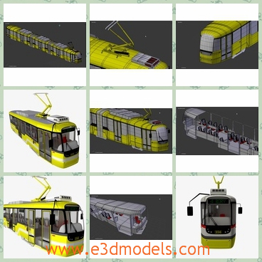 3d model the yellow train - This is a 3d model of the yellow train,which is also called the streetcar for a while.The color is so charming in the street.