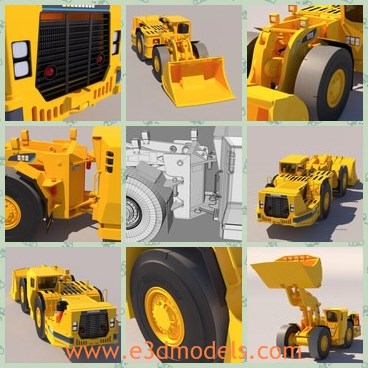 3d model the yellow vehicle - Thi is a 3d model of the yellow vehicle,which is large and heavy.The truck is new and made with good quality..