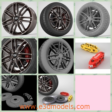 3d model tire of the car - This is a 3d model of the tire of a car,which is black and stable.The model is common but it is different in its quality.