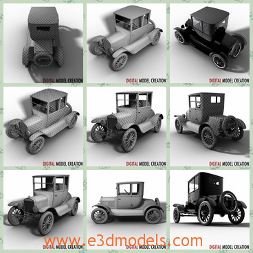3d model vintage in 1920 - This is a 3d model of the vintage in 1920,which is a detailed model of an old timer car. Known as the doctors coupe this vehicle will fit in any scene of the twenties or thirties.