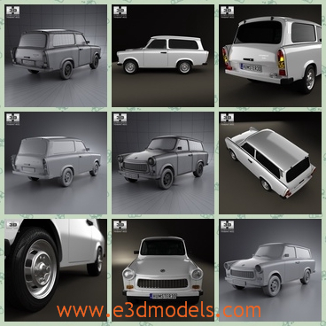 3d model wagon made in German - This is a 3d model of the wagon made in German,which is spacious and large.The model is white and popular.