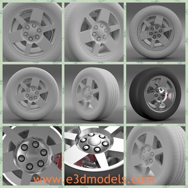 3d model wheel - This is a 3d model of the wheel,which is new and created with good quality.