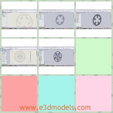 3d models of strange gears - These 3d models are about some gear-like things on pieces of paper. These gears have different structures.