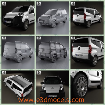3dmodel the minivan of Citroen - This is a 3d model of the minivan of Citroen,which is a brand in French and the car is famous around the world.The model was made in 2011 and the car is popular in the world.