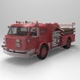 3d model the firetruck in red