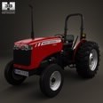3d model the red farm tractor