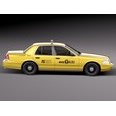 3d model the Taxi in yellow