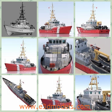 3d model coast guard vessel - This is a 3d model about the Canadian coast guard vessel.It is huge and modern and the shape and the design is attractive.