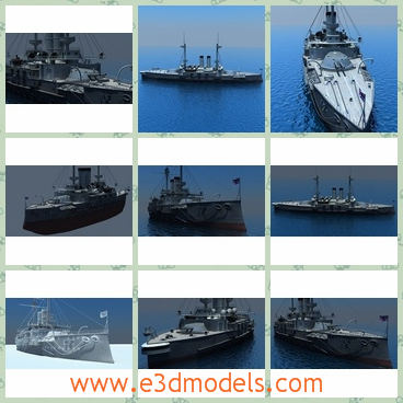 3d model the battleship - This is a 3d model of the battleship,which is the common tool in the army.The model is large and made in high quality.