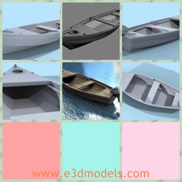 3d model the boat - This is a 3d model of the motor boat,which is modern and made in details.The model is open and roofless.The model is small and very practical.