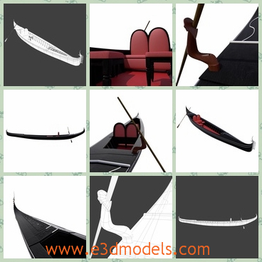 3d model the boat - This is a 3d model of the boat,which is coming from Italy and the textures are special and stable.The boat has two seat with it.