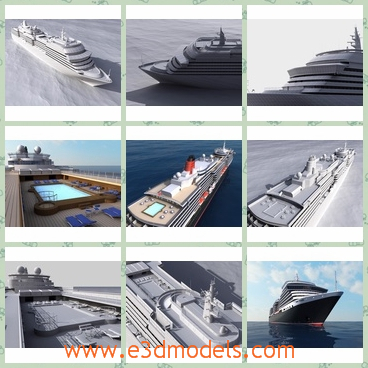 3d model the cruise ship - This is a 3d model of the curise ship,which is modern and charming and glorious.The model is the vessel made according to the boat from Victoris period.