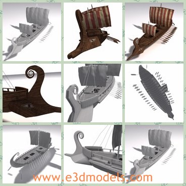 3d model the greek ship - This is a 3d model of the greek ship,which is made as the warship.The model has been created using 3ds max 2010 and the textures with Adobe Photoshop CS5.