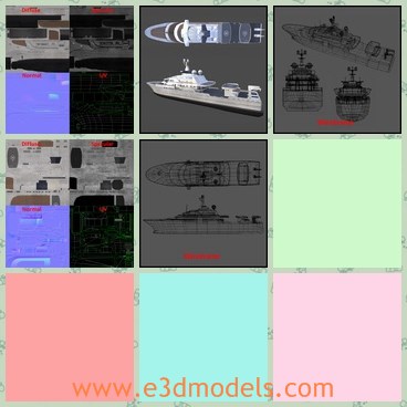 3d model the luxury ship - This is a 3d model of the luxury ship,which is large and made with luxury arrangements and ornaments.