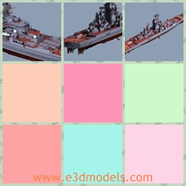 3d model the military ship - This is a 3d model of the military ship,which is powered and detialed.The model is heavy and textured.