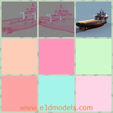 3d model the offshore vessel - This is a 3d model of the offshor vessel,which is large and used for commercial purpose.THe model is made with a large open area.