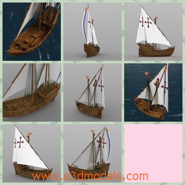 3d model the sailing vessel - This is a 3d model of the sailing vessel,which is small and made with special materials.The model is made with wooden materials.