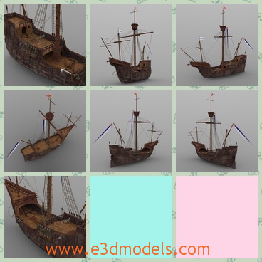 3d model the ship used by Columbus - This is a 3d model of the ship used bu Columbus,which is called Santa Maria.The Santa Mar