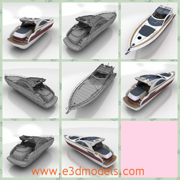 3d model the speedboat - This is a 3d model of the speedboat,which is modern and luxury.The model is small and practical.