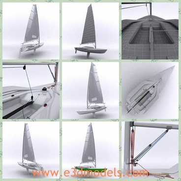 3d model the sport sailboat - This is a 3d model of the sport sailboat,which is realistic and modern.The sailboat is small and fast.