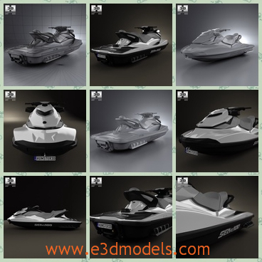 3d model the watercraft - This is a 3d model of the watercraft,which is made of steel and the model is created on real car base.