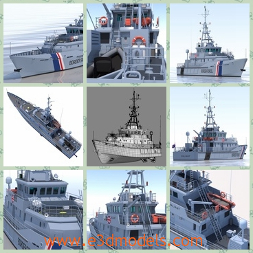 3d model the white large ship - This is a 3d model of a white large ship,which is a vessel of military.The body is marvellous and glorious and the appearance of the ship is outstanding in the sea.