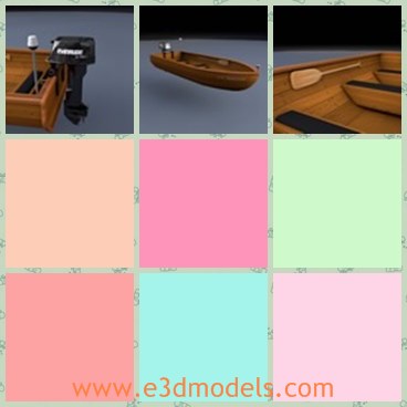 3d model the wooden boat - This is a 3d model of the wooden boat,which is made with motor on it.The boat is made for fishing.