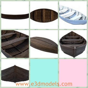 3d model the wooden boat - This is a 3d model of the wooden boat,which is textured and common in life.The model wooden boat is necessary for fishmen.