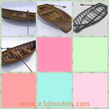 3d model the wooden ship - This is a 3d model of the modern ship,which is the rowboat popular among the people in the world.