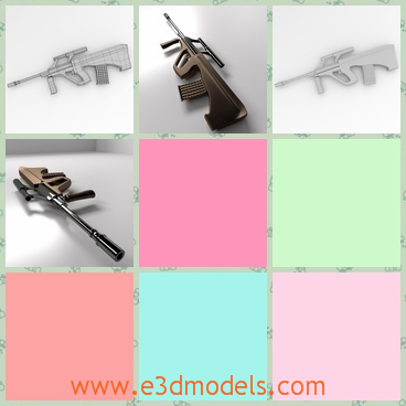 3d model a rifle as the weapon - This is a 3d model of a rifle,which is an automatic one used in military.The weapon is common in America.