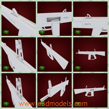 3d model of a gun - This is a high poly 3d model of a white machinegun and this model is created for different applications. It is ideal for removal of normal maps.