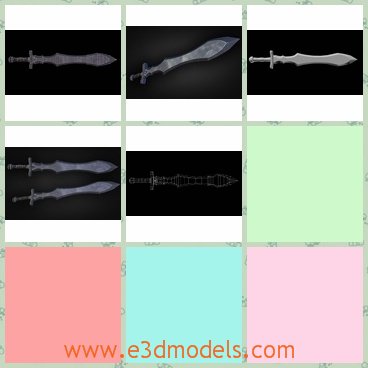 3d model sword as a weapon - This is a 3d model about the sword serves as a weapon.The front part is not sharp as other kinds of swords.
