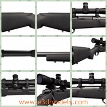 3d model the black rifle - This is a 3d model of the black rifle.The Army's M24 sniper rifle is based on the Remington 700 long action, typically chambered in 7.62x51 NATO, bedded in an HS Precision M24 stock.