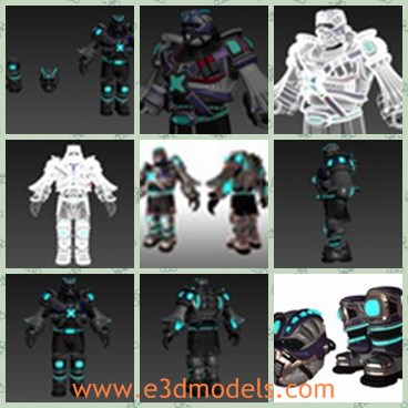 3d model the body with armor - This is a 3d model of the body with armor,which is large and heavy.The model is made with a helmet.