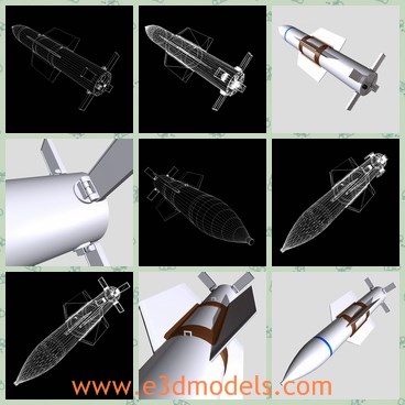 3d model the bomber - This is a 3d model of the bomber,which is the ordinary weapon in the air force.The model is called as the USAF GBU-57.