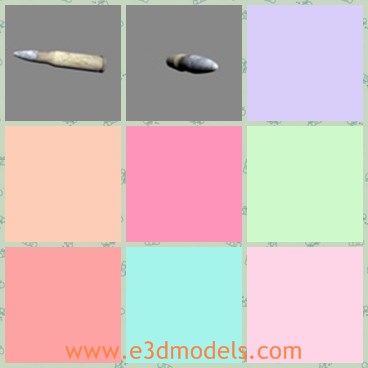 3d model the bullet - This is a 3d model of the bullet,which is the common and sharp weapon.The model is the No.AK 47.