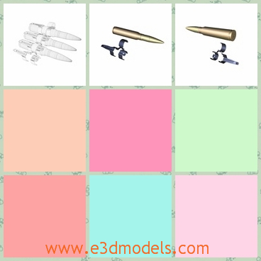 3d model the bullet - This is a 3d model of the bullet,which is the ammunition in the army.The model is issued in metallic link belts.