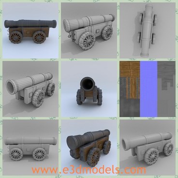 3d model the cannon - This is a 3d model of the cannon,which is large and heavy.The model is a powerful weapon in the ancient time.
