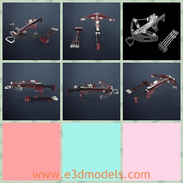 3d model the crossbow - This is a 3d model of the crossbow,which is the common weapon in ancient times.The model is powerful and made with high quality.