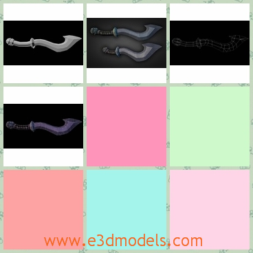 3d model the curved sword with exotic style - This is a 3d model of the curved sword in the games,which are made in the ancient style.