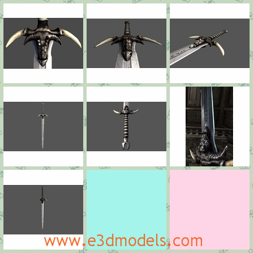 3d model the exotic sword - This is a 3d model of the exotic sword,which has the dragon symbol on it.The sword is fantastic and can be used as the weapon in the war.