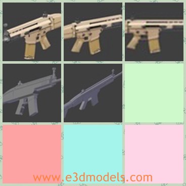 3d model the gun - This is a 3 model of the gun,which is the powerful weapon in the army.