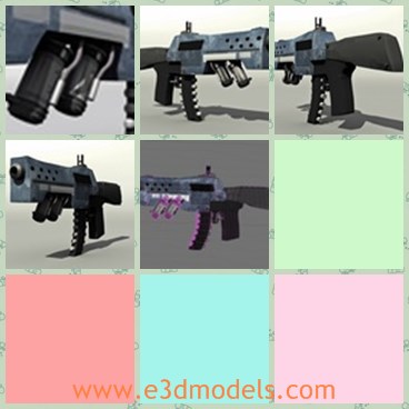 3d model the gun - This is a 3d model of the sci fi gun with launcher,which is fantastic in military.The machine is powerful and sharp.