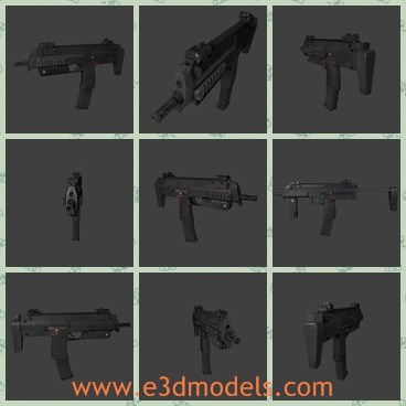 3d model the gun - This is a 3d model of the gun,which is powerful and sharp.The model is common and widely used in the police station around the world.