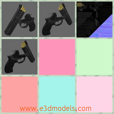 3d model the gun - This is a 3d model of the handgun in black,which is the Russian model.The model is special and grand.